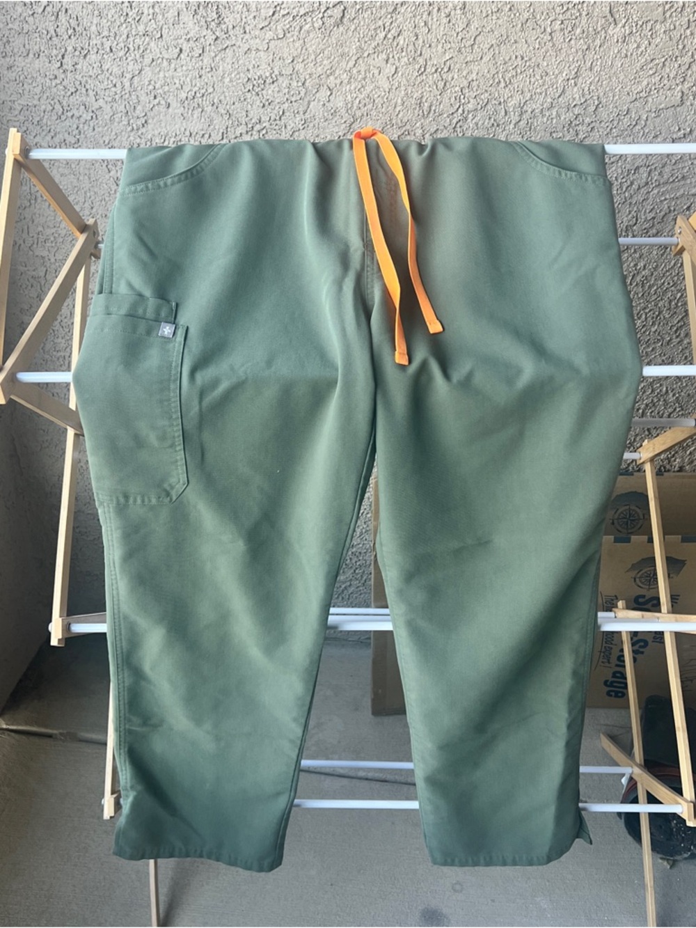 FIGS women’s Moss Kade Cargo Pants with Orange Drawstring